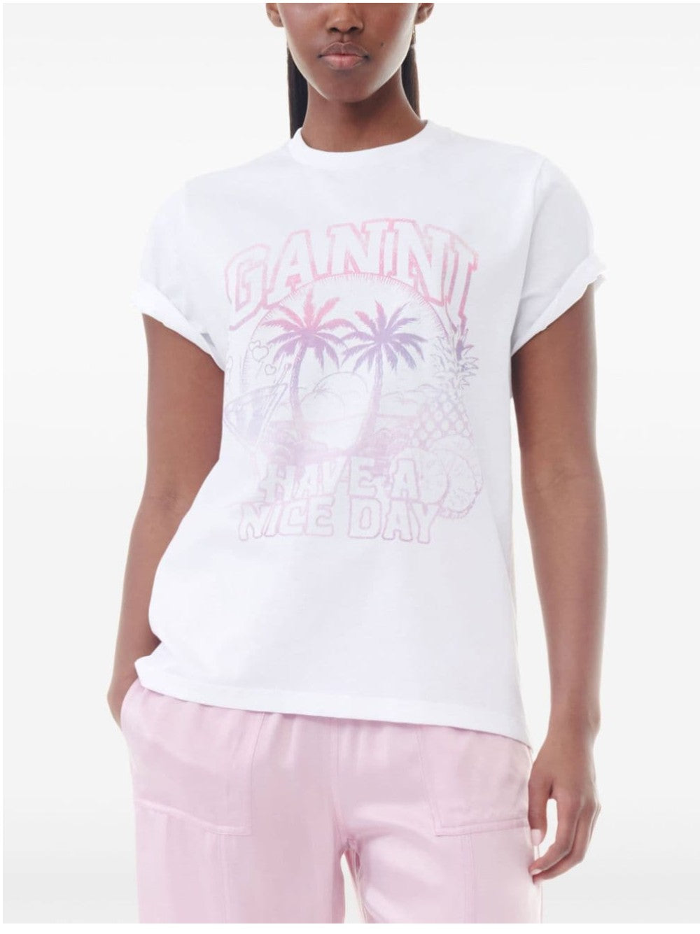 Ganni T-SHIRT Bianco