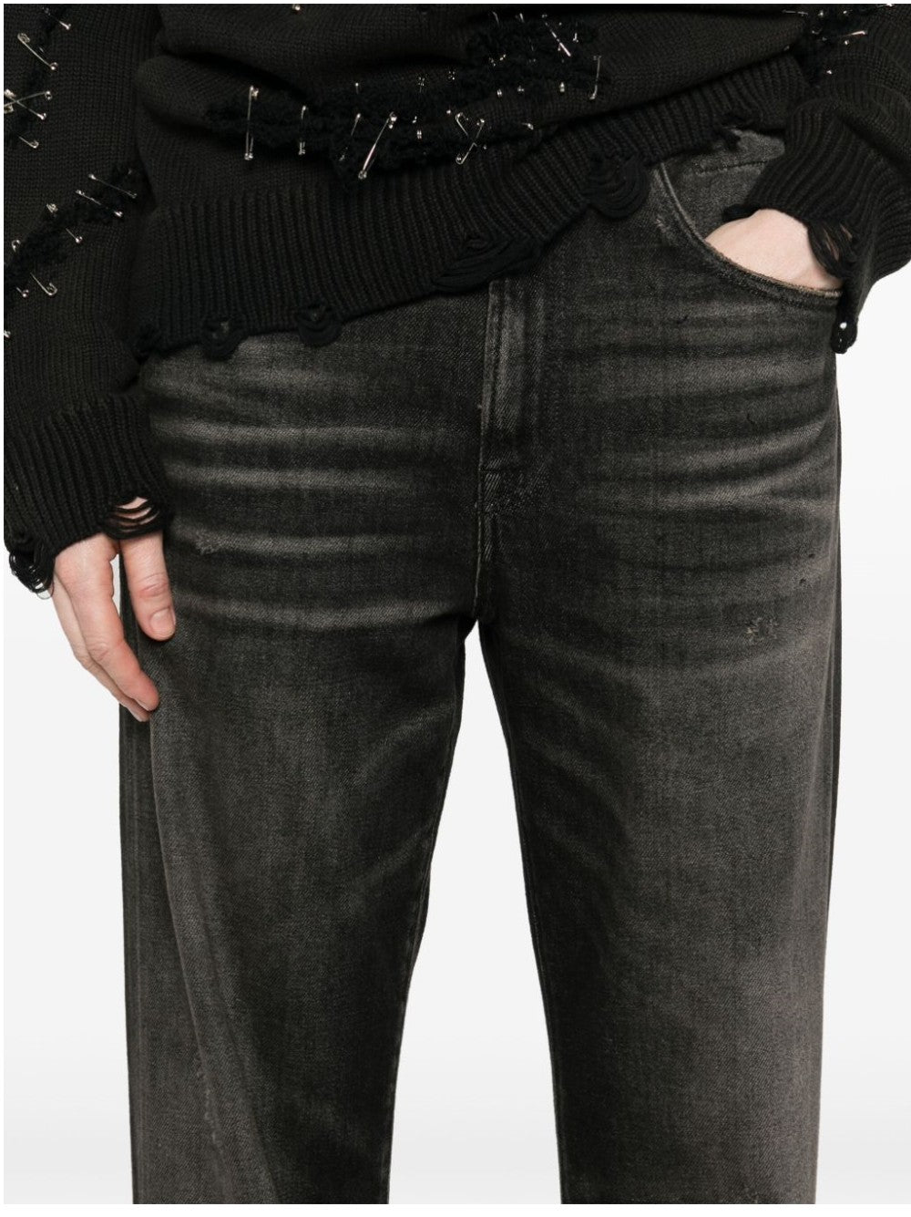 R13 JEANS Nero